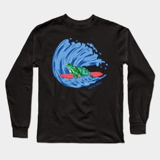 Turtles Vibes Beach Waves Animal Surfing Reptiles Long Sleeve T-Shirt